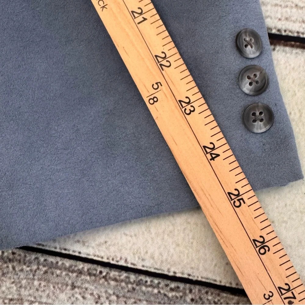 Vintage Ultrasuede Blue Blazer ACTWU‎ Union Made USA Oversized XL Minimalist